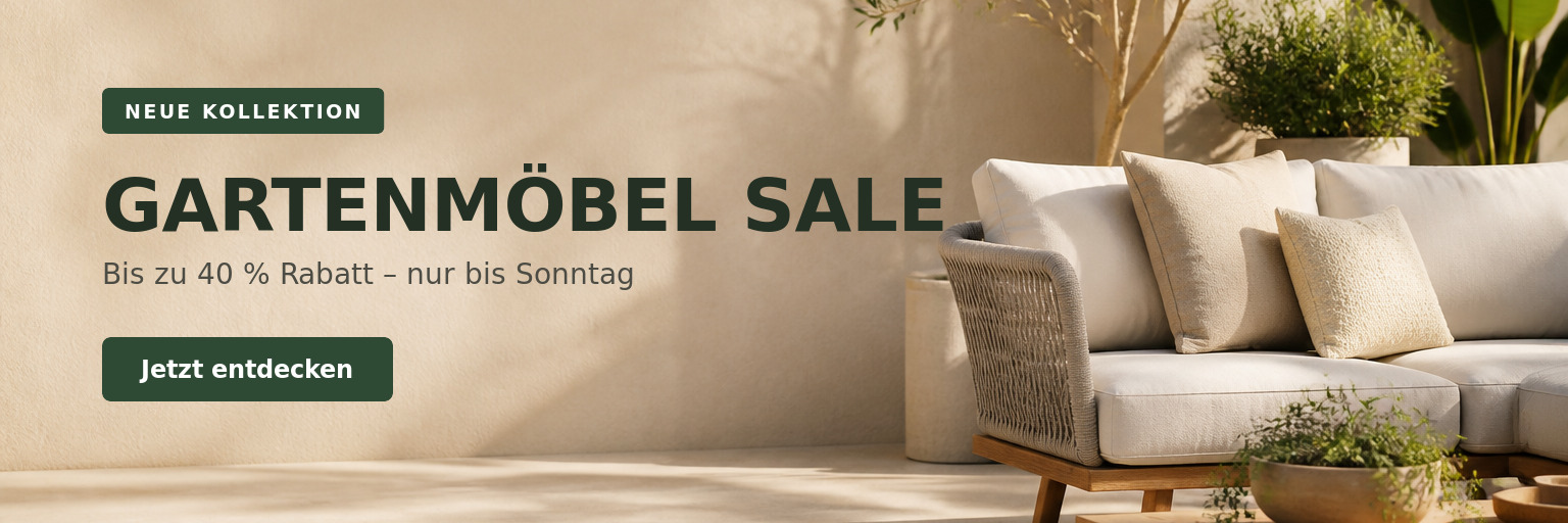Aktionsbanner für Gartenmöbel in der Grundsprache Deutsch als Vorlage für die Bildübersetzung